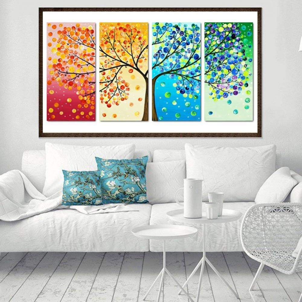 Colorful Tree 5D Full Drill Diamond Painting 4-pictures Combination Ki –  artpaintingworld